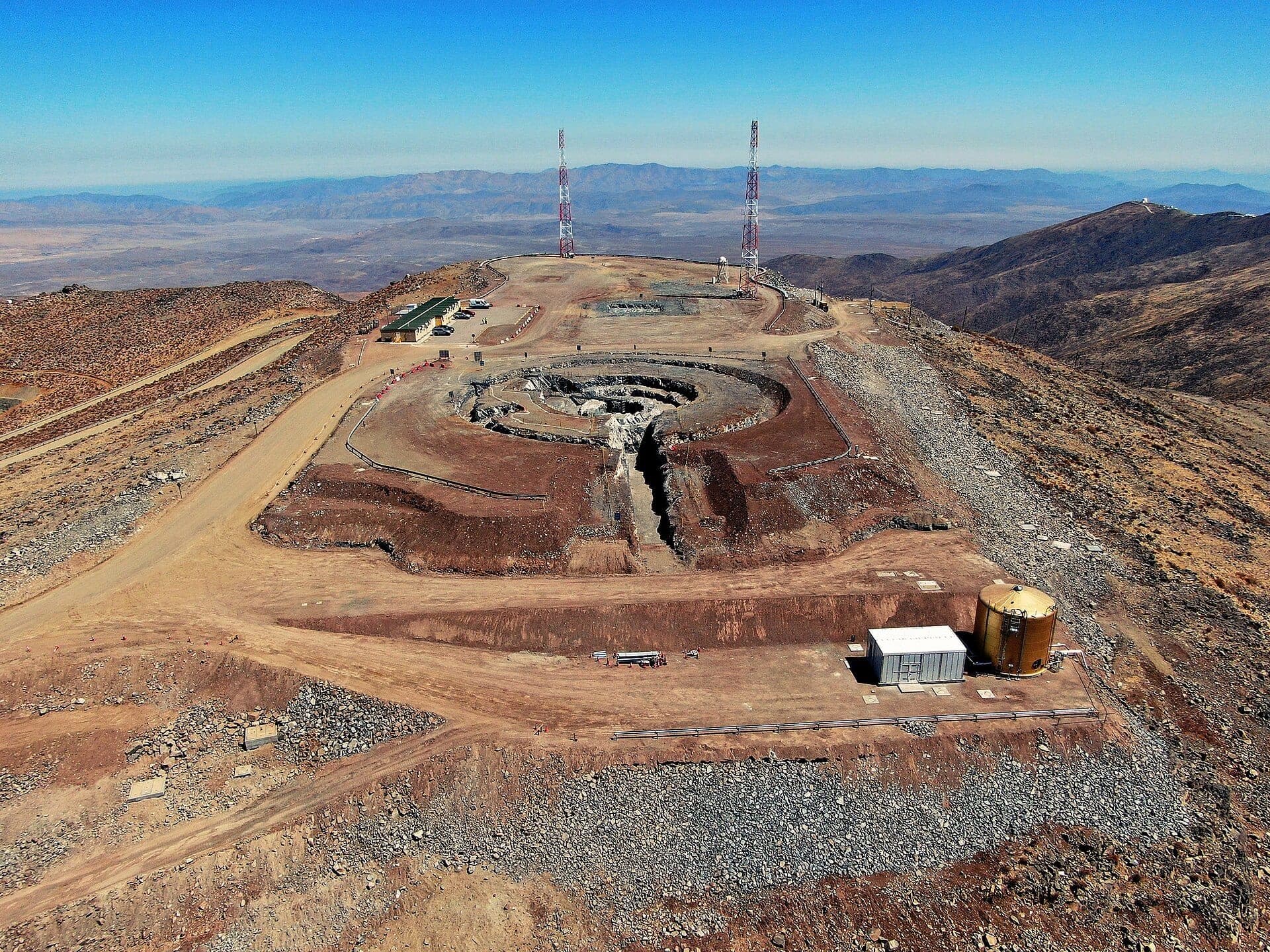 Aerial view of a large-scale infrastructure construction site